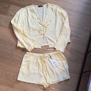 Zara Yellow Two-Piece Loungewear Set
